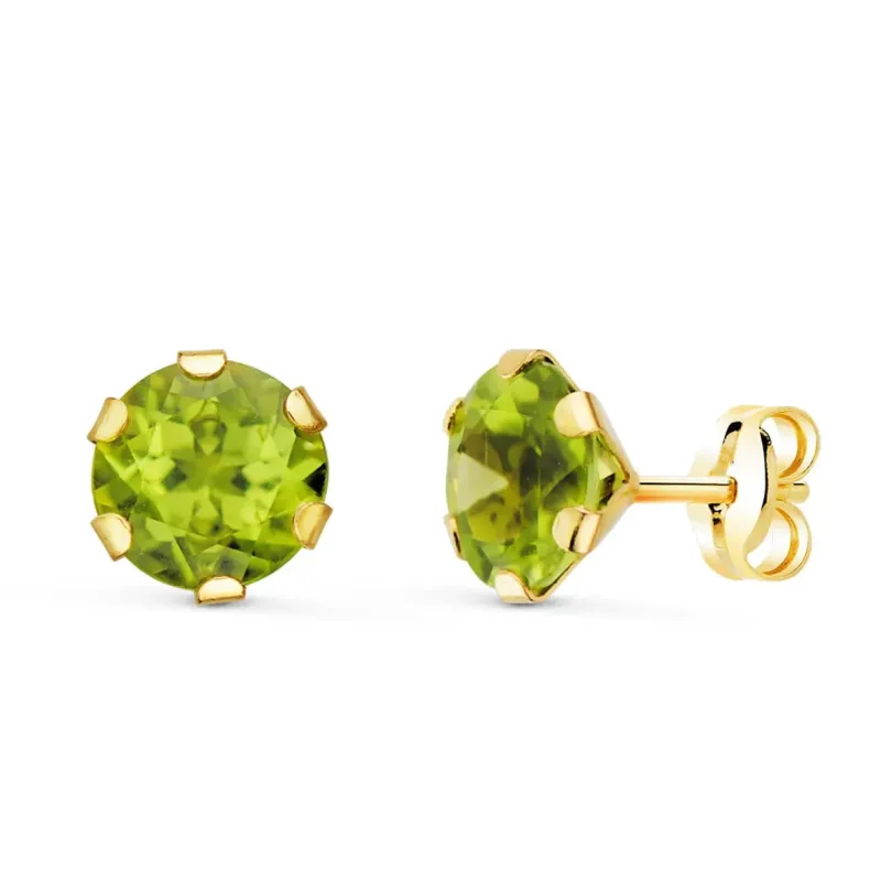 Pendientes oro y olivina