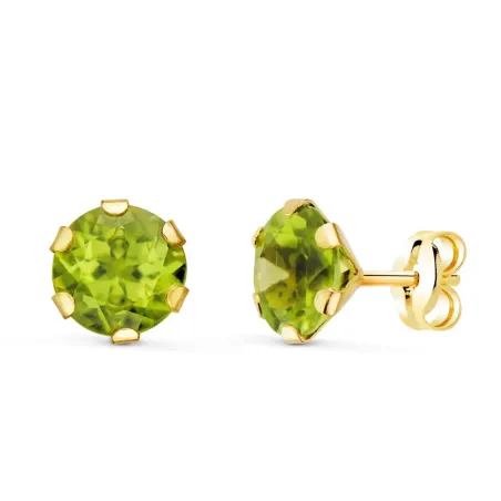 Pendientes oro y olivina