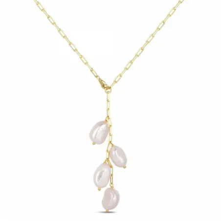 Collar de plata chapado perlas barrocas