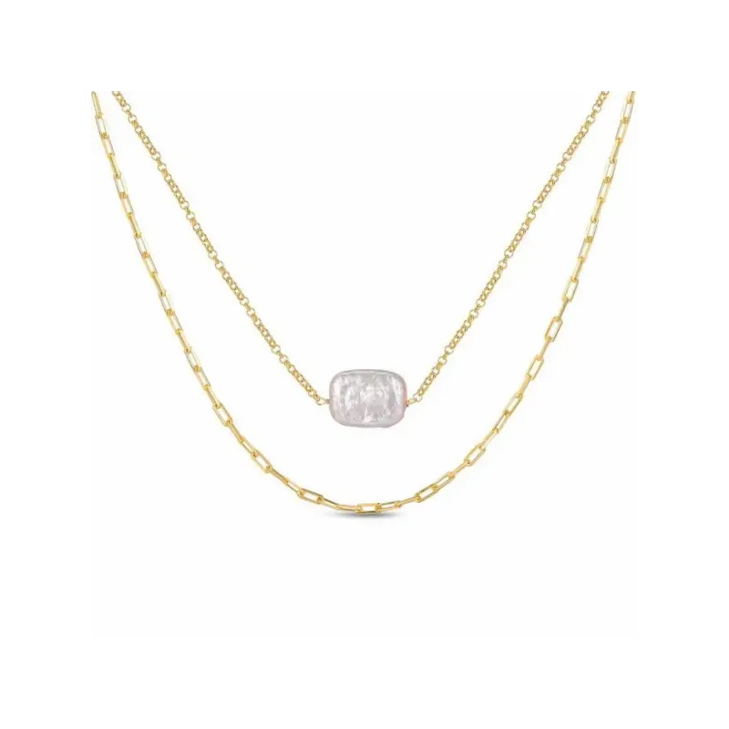 Collar plata chapada perla barroca