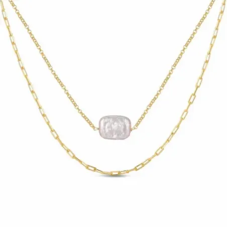 Collar plata chapada perla barroca