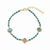 Pulsera plata chapada piedra natural