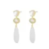 Pendientes plata chapada piedra natural
