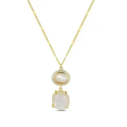 Collar plata chapada piedra natural