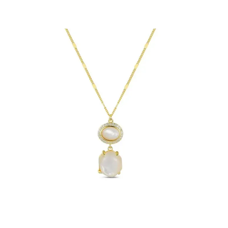 Collar plata chapada piedra natural