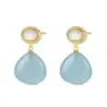 Pendientes plata chap piedra natural