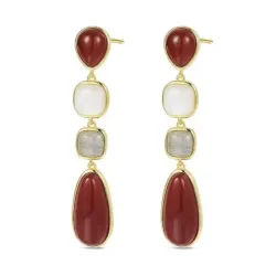 Pendientes plata chap. piedra natural